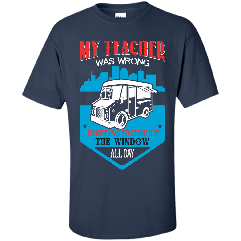 Ice Cream Car T-shirt I Do Get Paid To Stare Out The Window All Day Navy