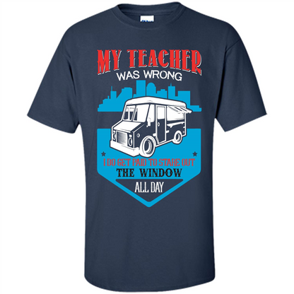 Ice Cream Car T-shirt I Do Get Paid To Stare Out The Window All Day Navy