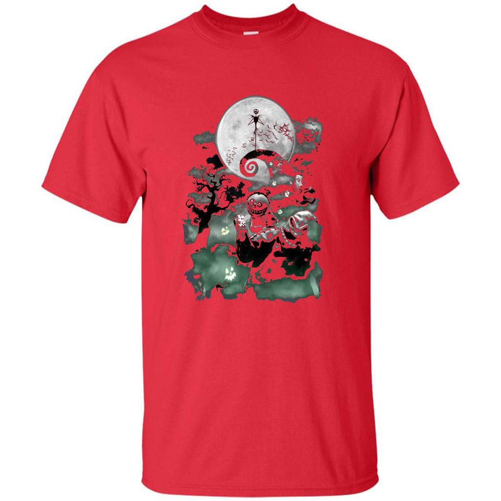The Nightmare Before Christmas Haunted Scene T-Shirt Red
