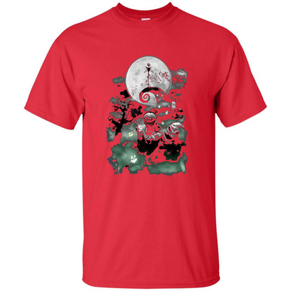 The Nightmare Before Christmas Haunted Scene T-Shirt Red