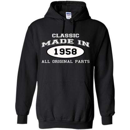 Birthday Gift T-shirt Classic Made In 1958 All Original Parts T-shirt Black