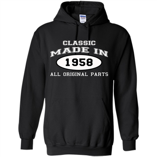 Birthday Gift T-shirt Classic Made In 1958 All Original Parts T-shirt Black