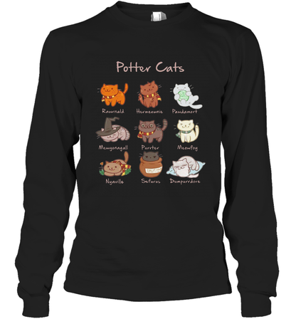 Potter Cats Harry Potter Fan Long Sleeve T-Shirt Long Sleeve T-Shirt Black