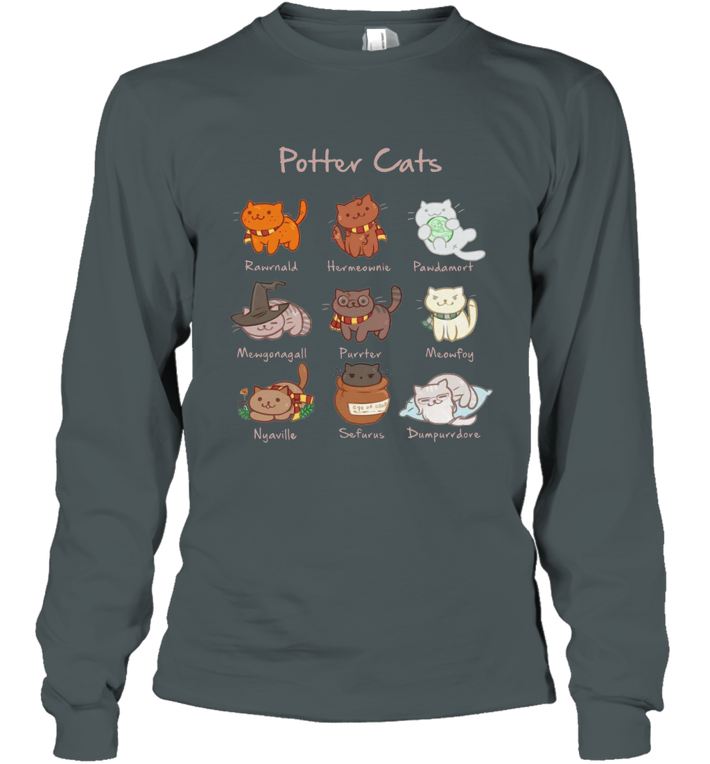 Potter Cats Harry Potter Fan Long Sleeve T-Shirt Long Sleeve T-Shirt Dark Heather