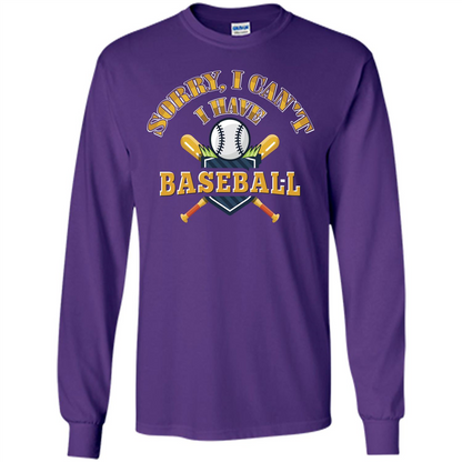 Baseball T-shirt Sorry, I Can't I Have Baseball Purple