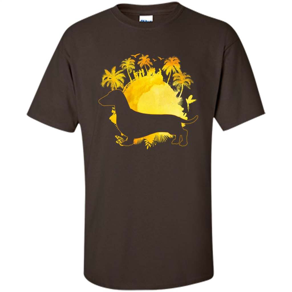 Dachshund T-shirt Dachshund In Summer Dark Chocolate