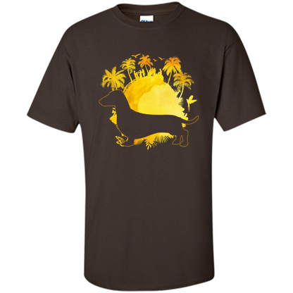 Dachshund T-shirt Dachshund In Summer Dark Chocolate