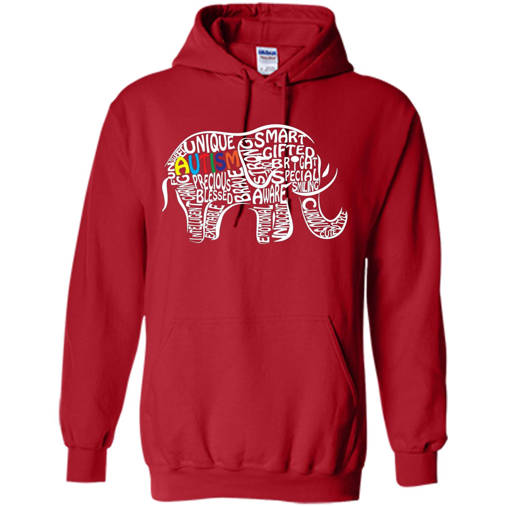 Autism Awareness Elephant T-shirt Red
