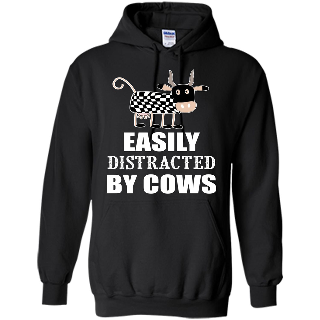 Cow T-shirt Easily Distracted By Cows T-shirt Black