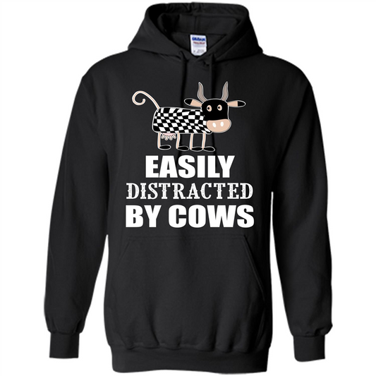 Cow T-shirt Easily Distracted By Cows T-shirt Black