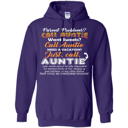 Aunt T-shirt Parent Problems Call Auntie T-shirt Purple
