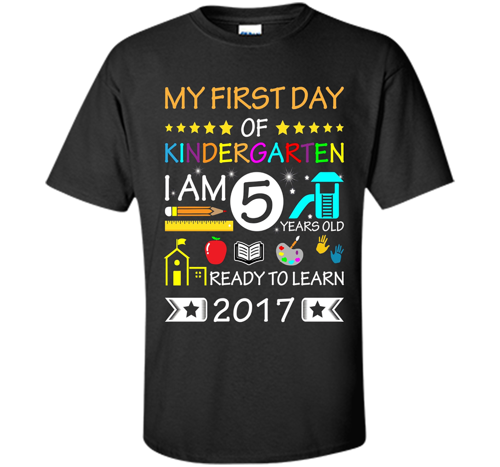 My First Day Of Kindergarten Shirt - Back To School Shirt cool shirt Black