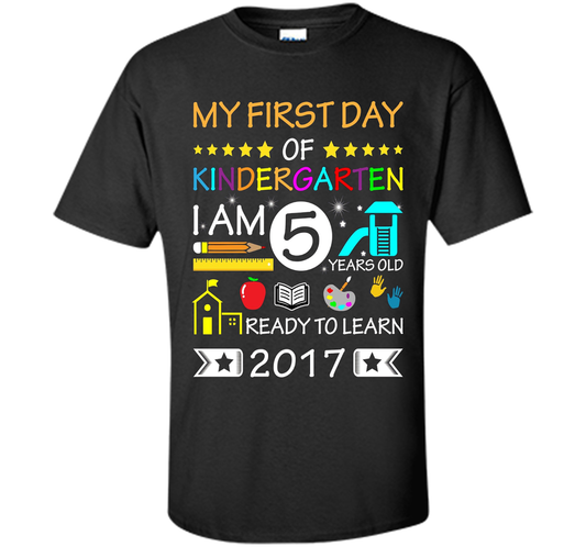 My First Day Of Kindergarten Shirt - Back To School Shirt cool shirt Black