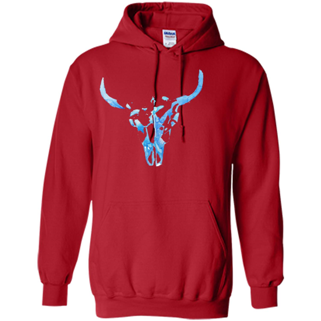 Watercolor Cow Skull T-Shirt Red