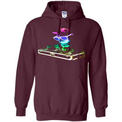Cat Lover T-shirt House Cat Rainbow DJ Kitty Maroon