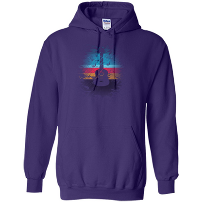 Guitar Vintage Sunset Uke And Instruments T-shirt Purple