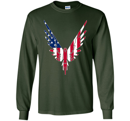 Be A Maverick American Flag Logo T-Shirt shirt Forest Green