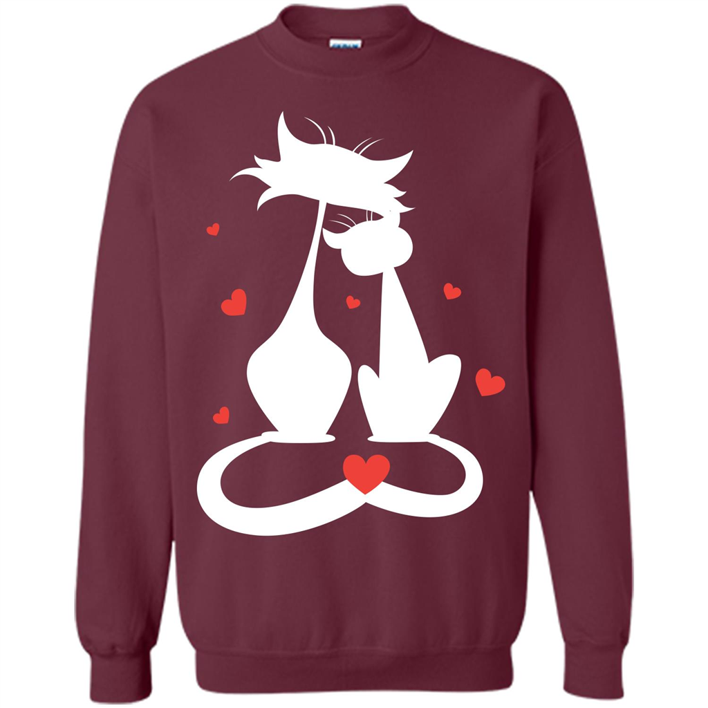 Cat Lover T-shirt Cat Couples Maroon