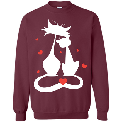 Cat Lover T-shirt Cat Couples Maroon