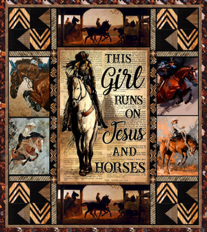 This Girl Runs On Jesus And Horse 3D Bed Set