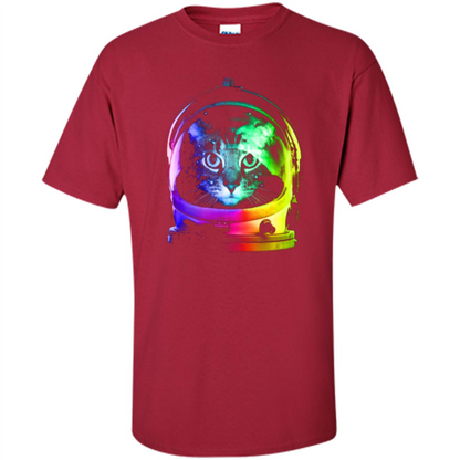 Astronaut Cat T-shirt Cardinal