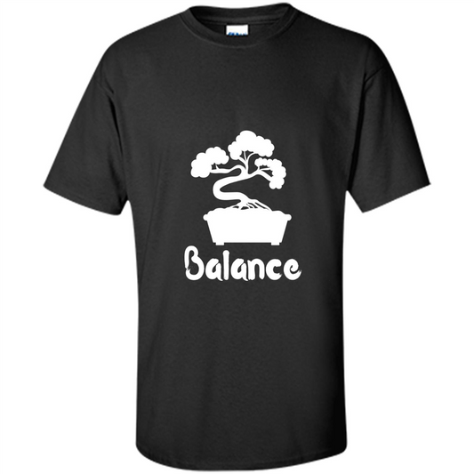 Bonsai Balance. Bonsai Tree T-shirt Black