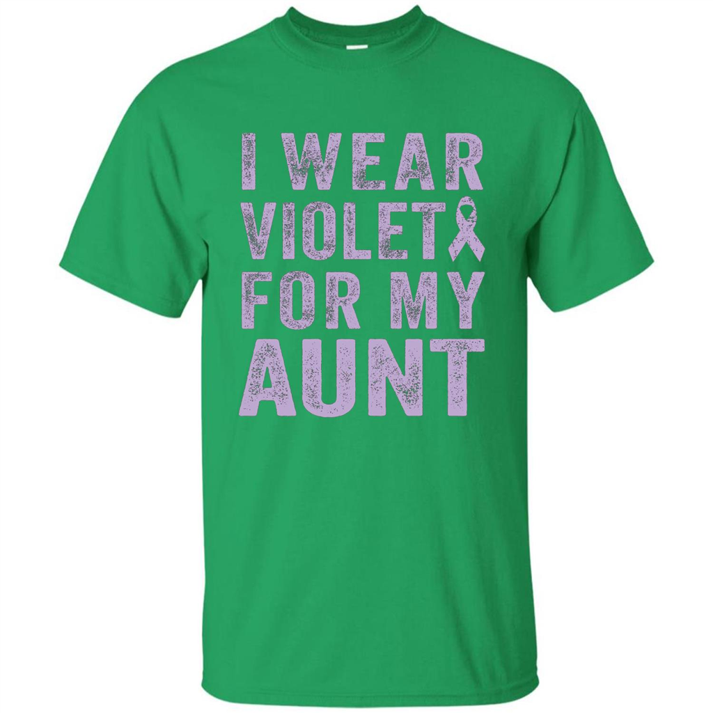 Cancer Awareness T-shirt I Wear Violet For My Aunt T-shirt Irish Green