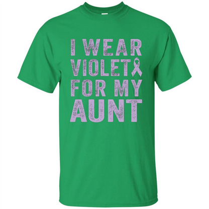 Cancer Awareness T-shirt I Wear Violet For My Aunt T-shirt Irish Green