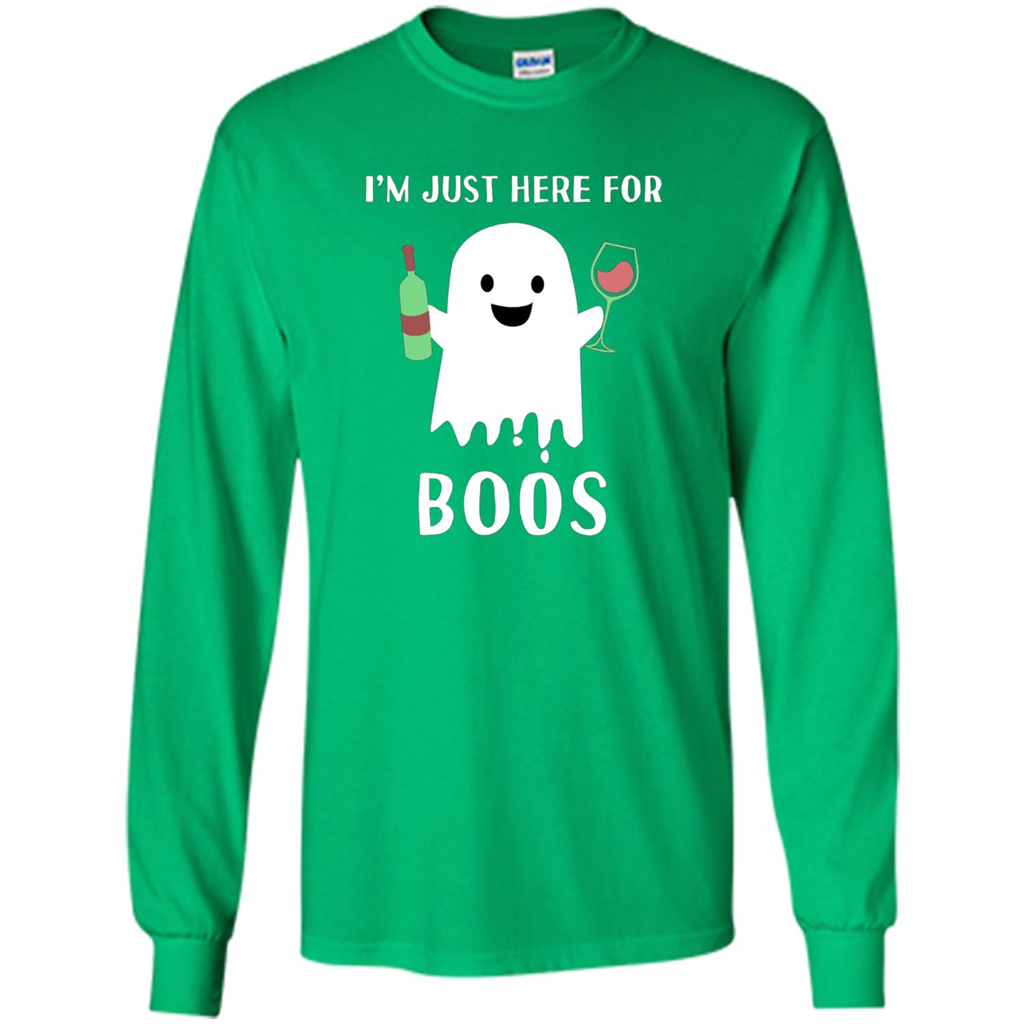 I'm Just Here For Boos T-shirt Funny Halloween Wine for Adults