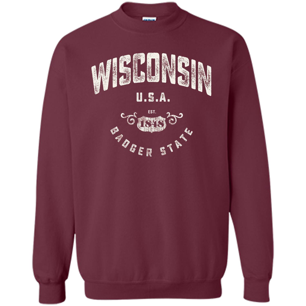 Wisconsin Badger State T-shirt Maroon