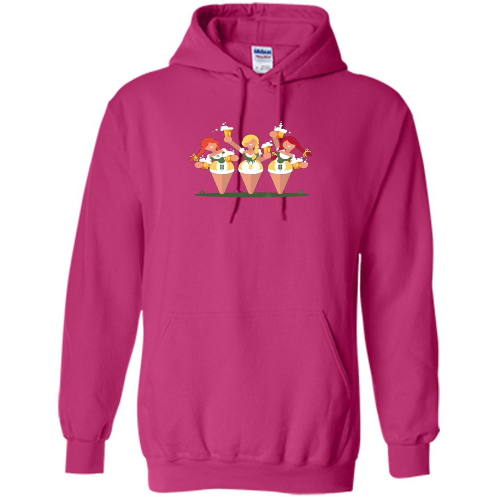Girls with Steins Beers Oktoberfest T-shirt Heliconia