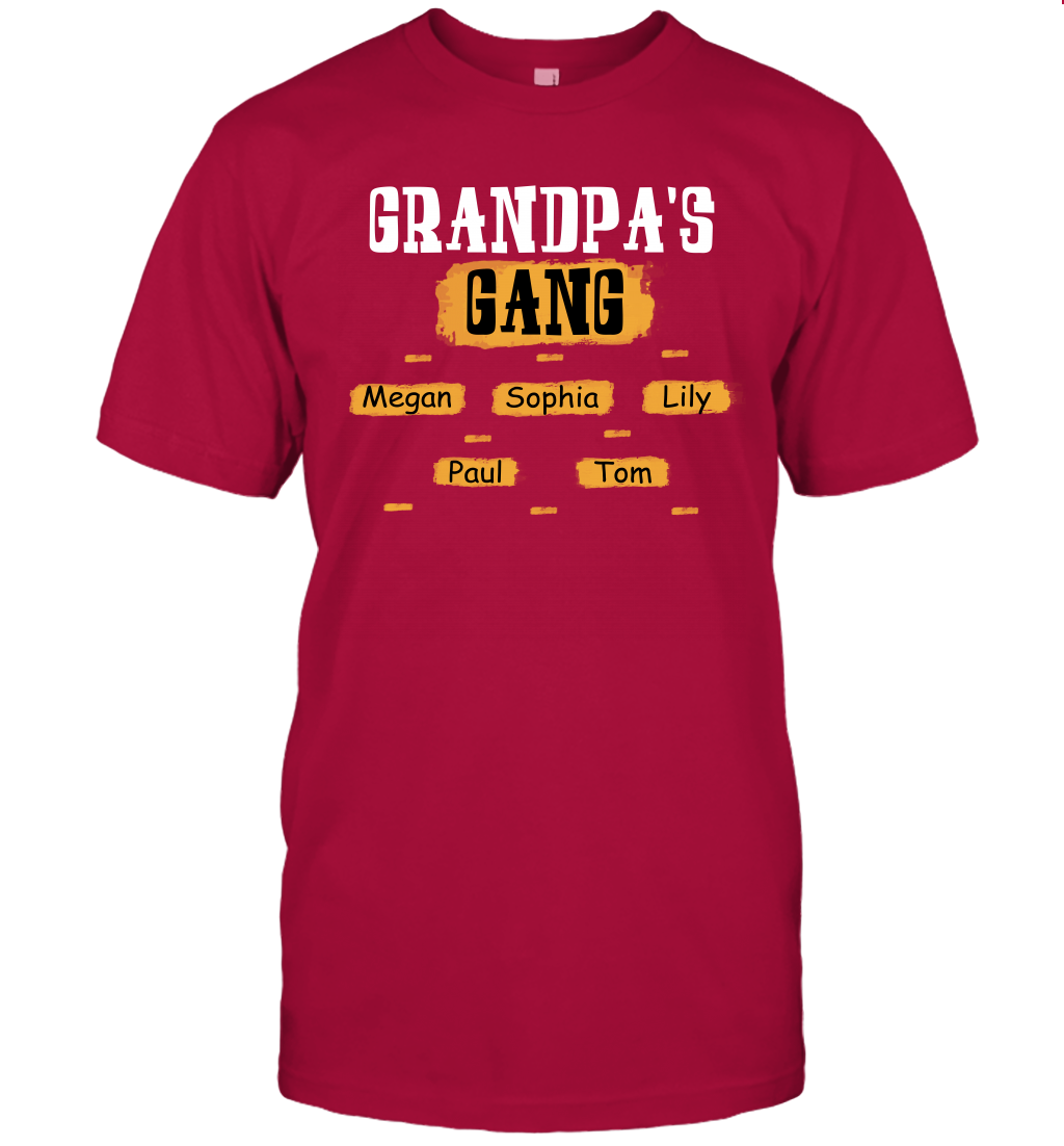 Grandpa's Gangs (Customized Name) T-Shirt T-Shirt Cardinal