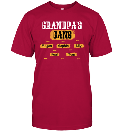 Grandpa's Gangs (Customized Name) T-Shirt T-Shirt Cardinal