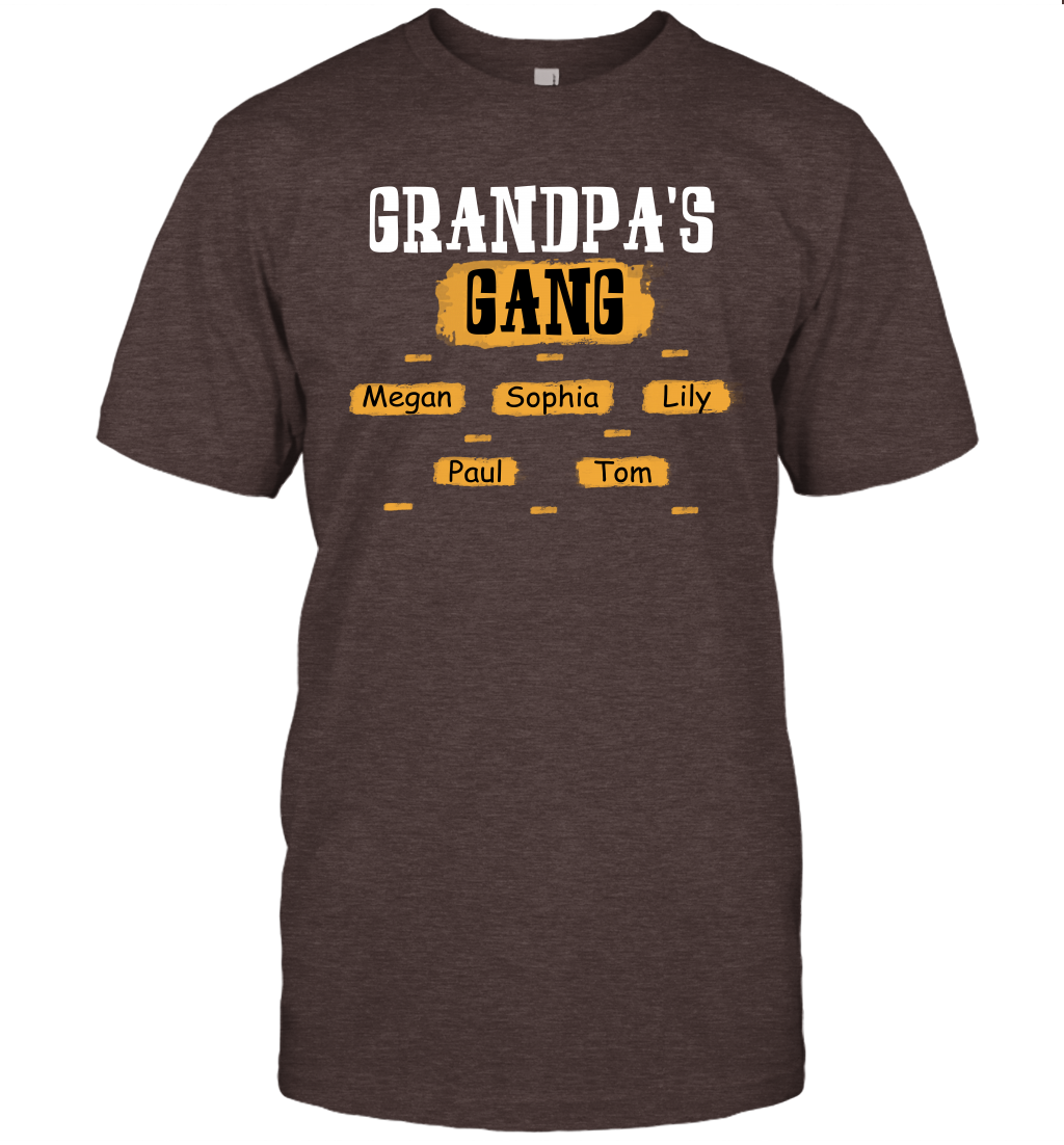 Grandpa's Gangs (Customized Name) T-Shirt T-Shirt Dark Chocolate
