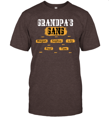 Grandpa's Gangs (Customized Name) T-Shirt T-Shirt Dark Chocolate