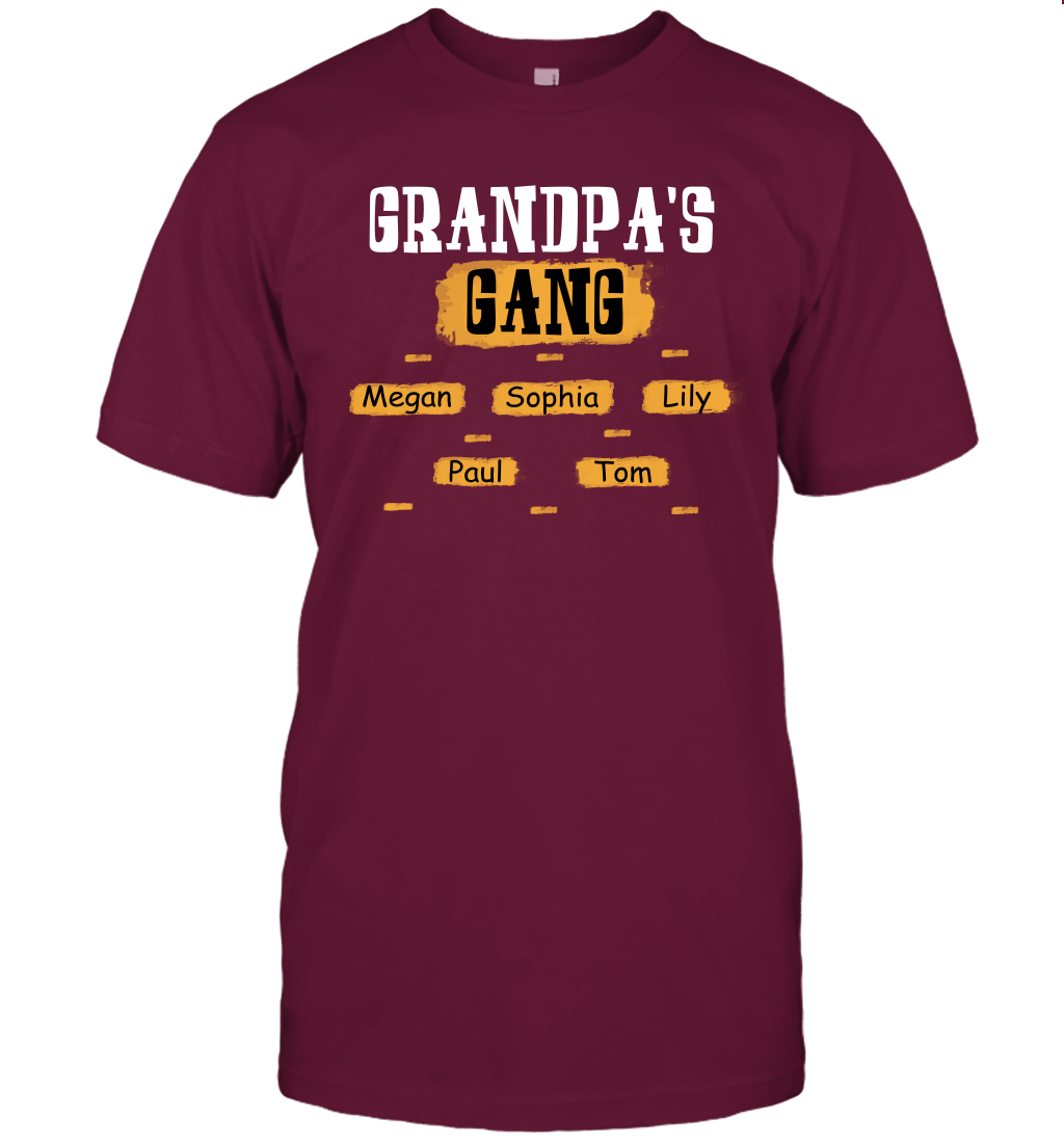 Grandpa's Gangs (Customized Name) T-Shirt T-Shirt Maroon