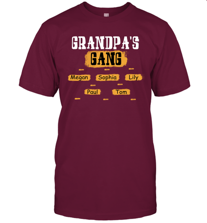 Grandpa's Gangs (Customized Name) T-Shirt T-Shirt Maroon
