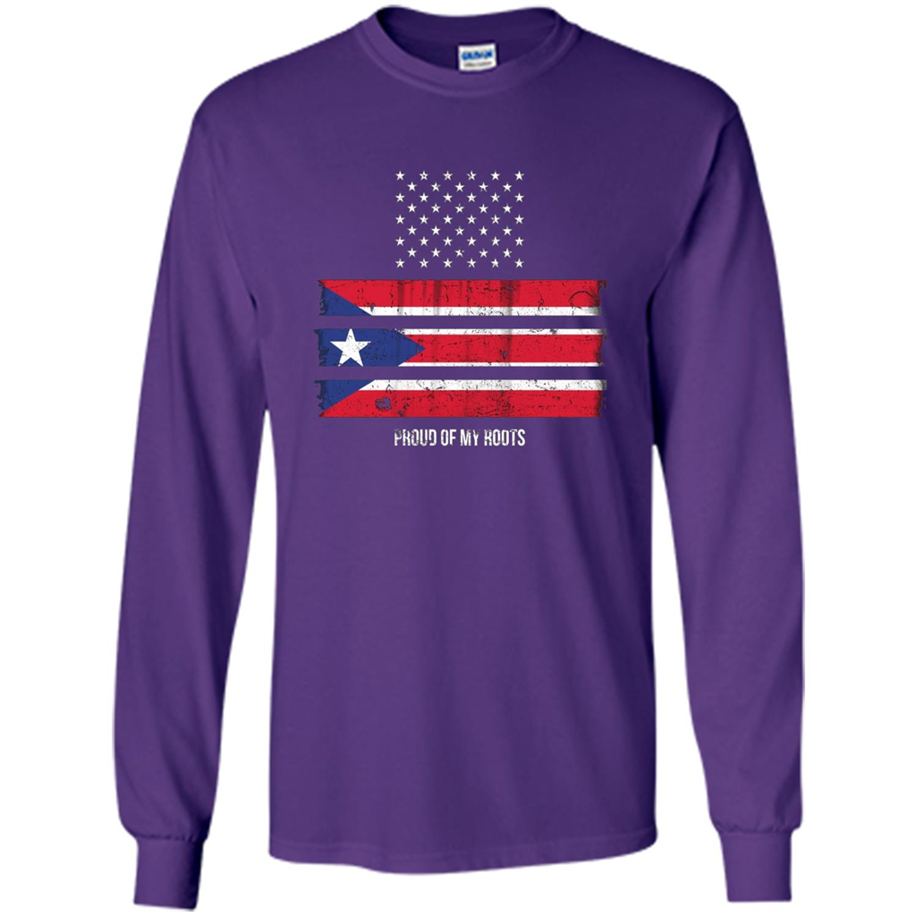 Puerto Rico USA Flag Pride T-Shirt Purple