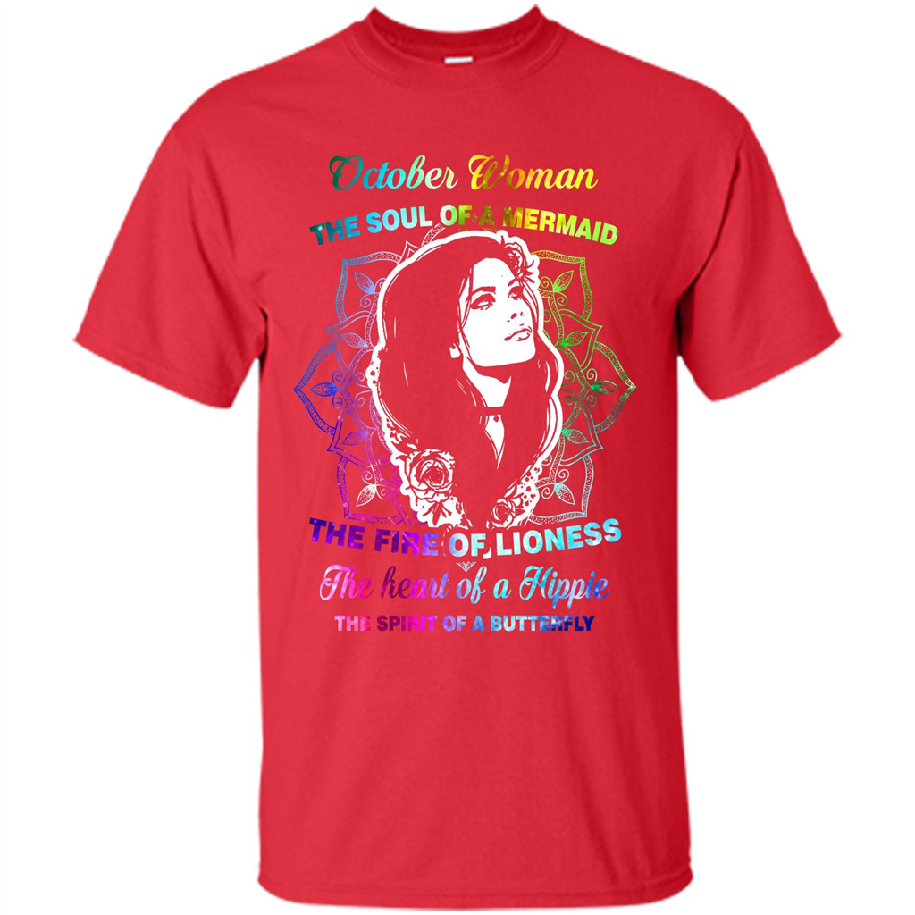 October Woman T-shirt The Heart Of A Hippie Red