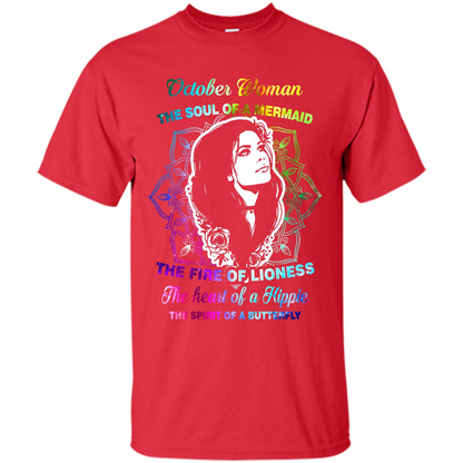 October Woman T-shirt The Heart Of A Hippie Red