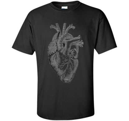 Real Anatomical Human Heart T-shirt Black