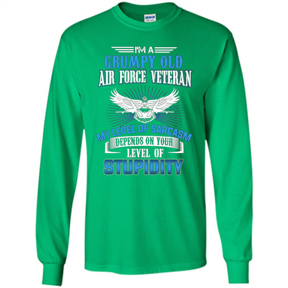 I'm A Grumpy Old Air Force Veteran T-shirt Irish Green