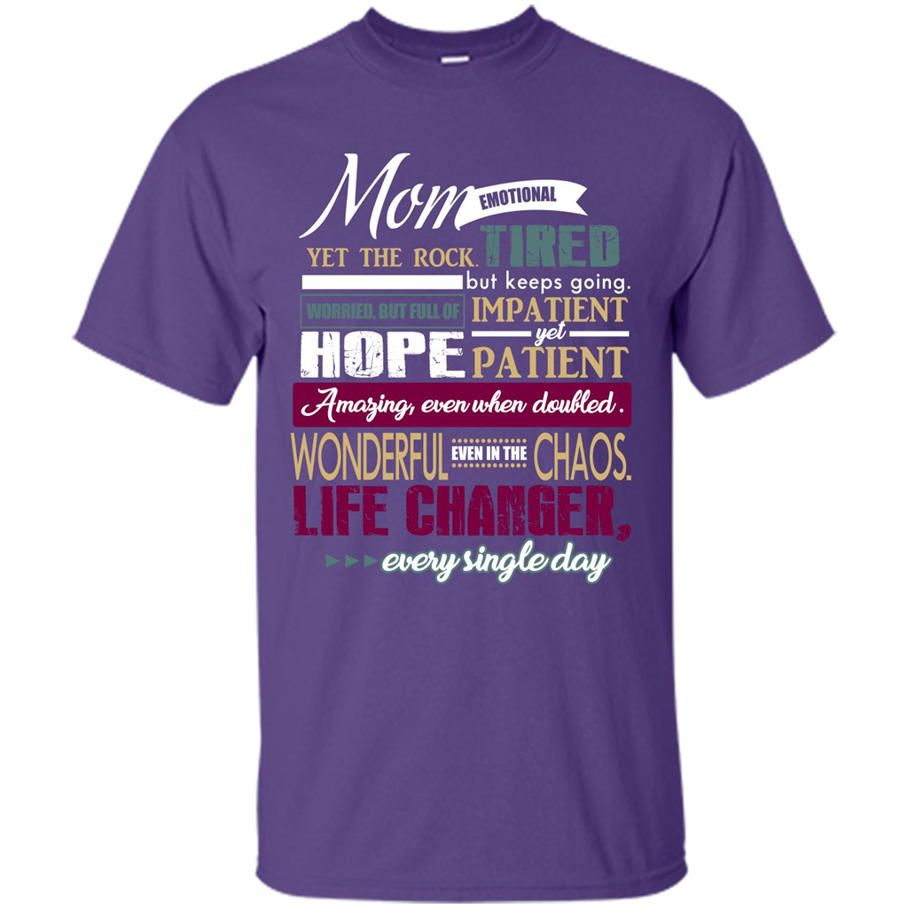 Mothers Day T-shirt Mom Emotional Yet The Rock Tired T-shirt Purple