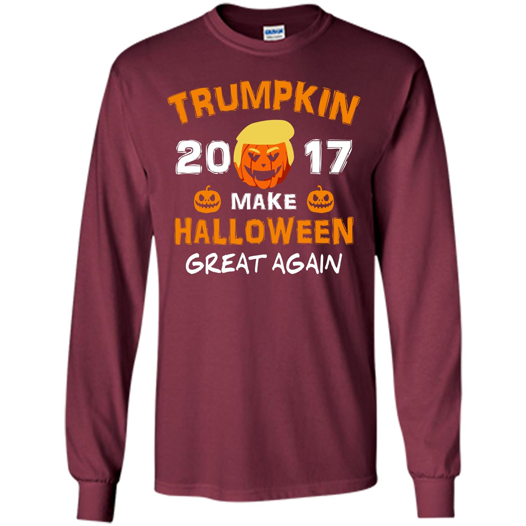 Halloween T-shirt Trumpkin 2017 Make Halloween Great Again T-shirt Maroon