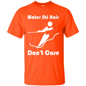 Summer T-shirt Water Ski Hair Don't Care T-shirt