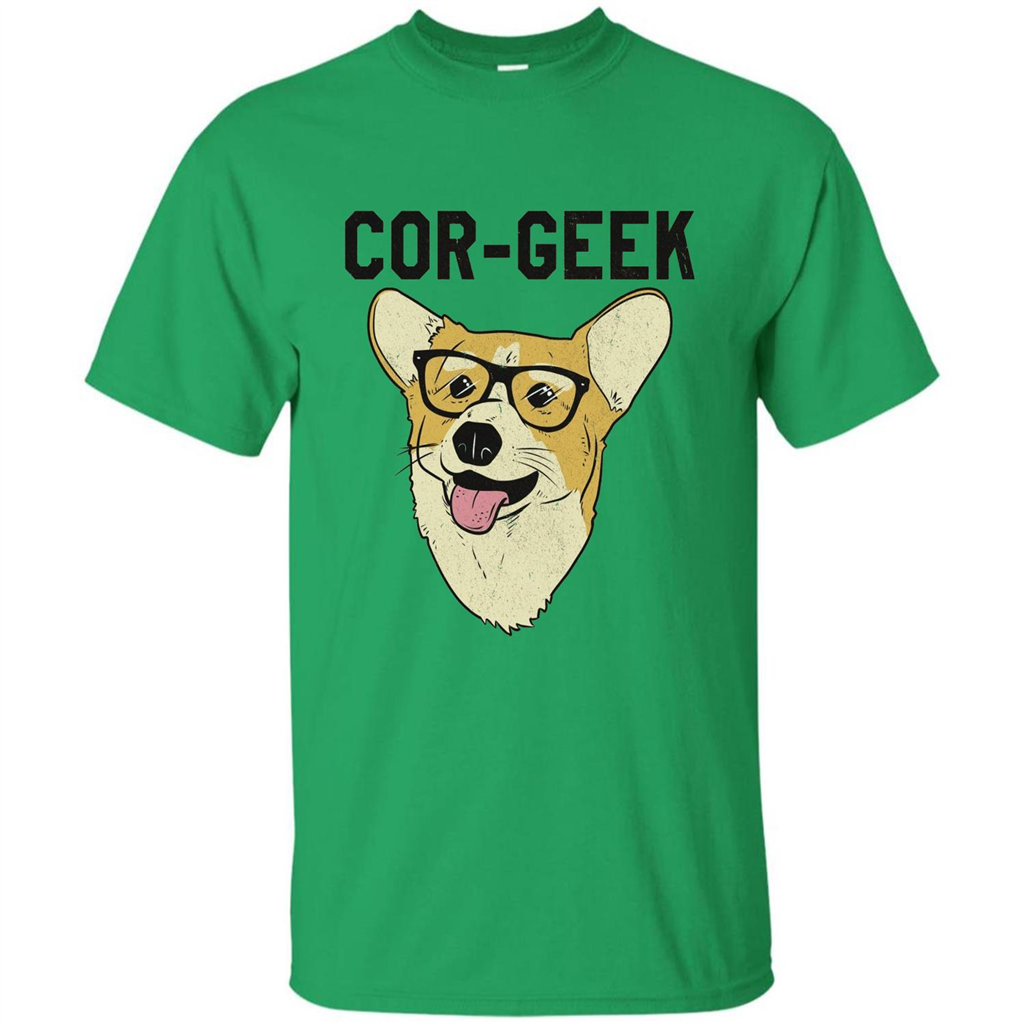 Cor-Geek Funny Corgi Nerd T-shirt Irish Green