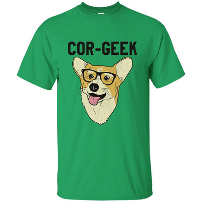 Cor-Geek Funny Corgi Nerd T-shirt Irish Green