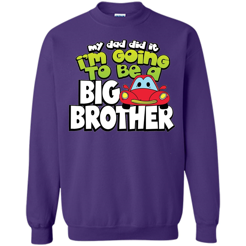 Car Brother T-shirt I'm Going To Be a Big Brother Orange