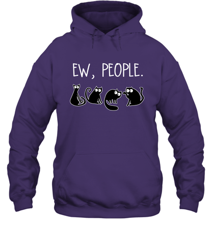 Cats Saying Ew People Cat Lovers Shirt Hoodie Purple