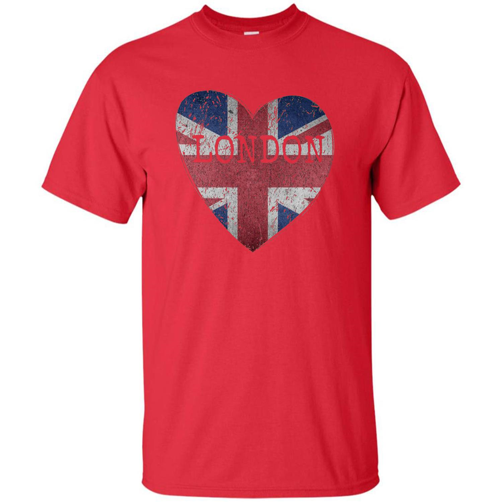 London Flag UK Heart T-shirt Red